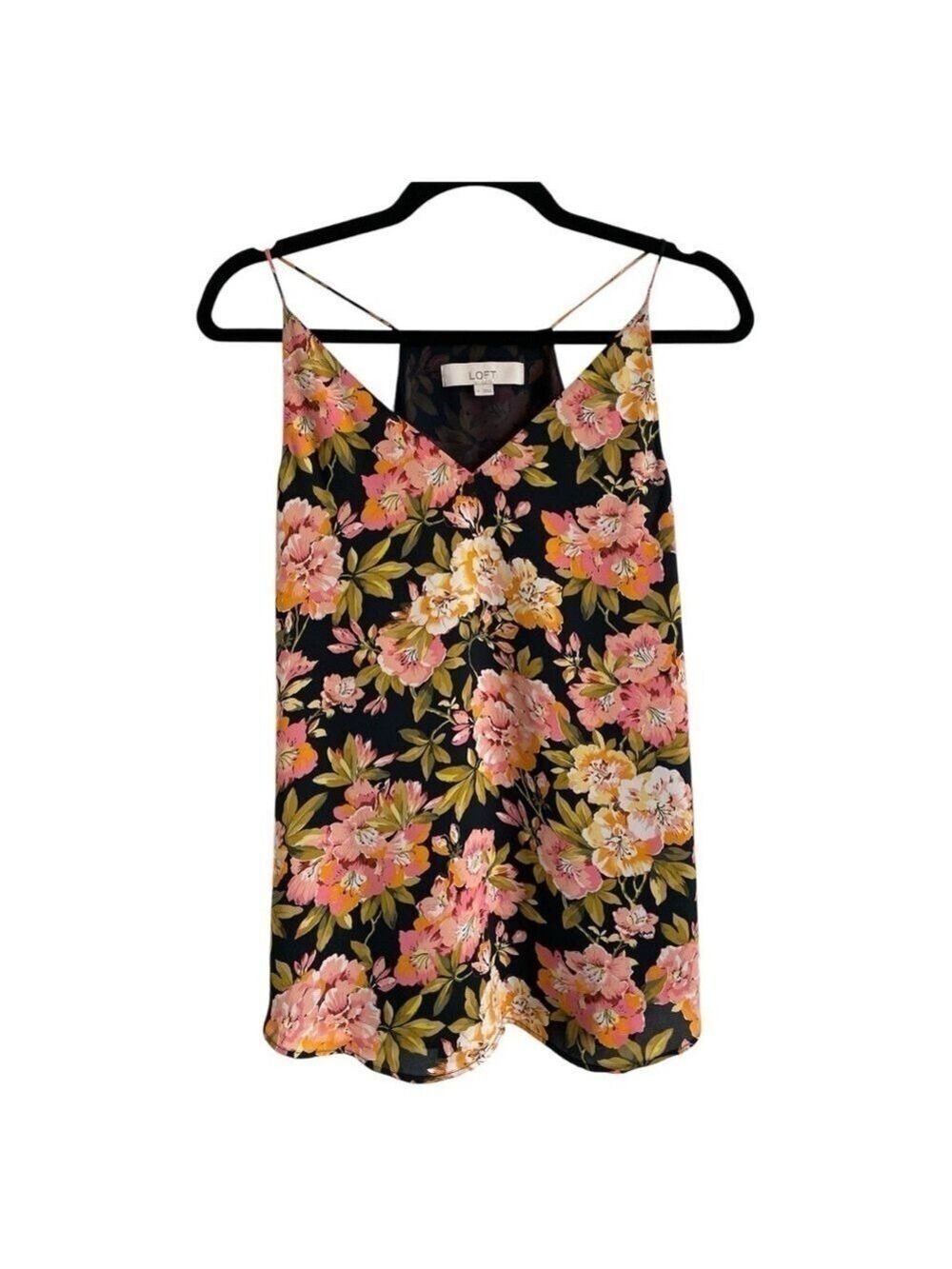 LOFT Black and Pink Camisole Top